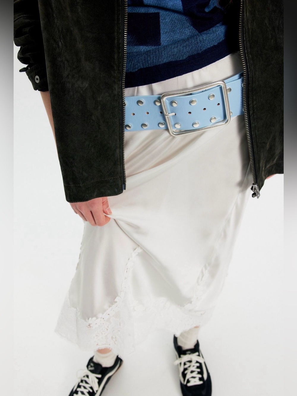 Free People Hex Hip Belt in Salt Water size M/L NWT